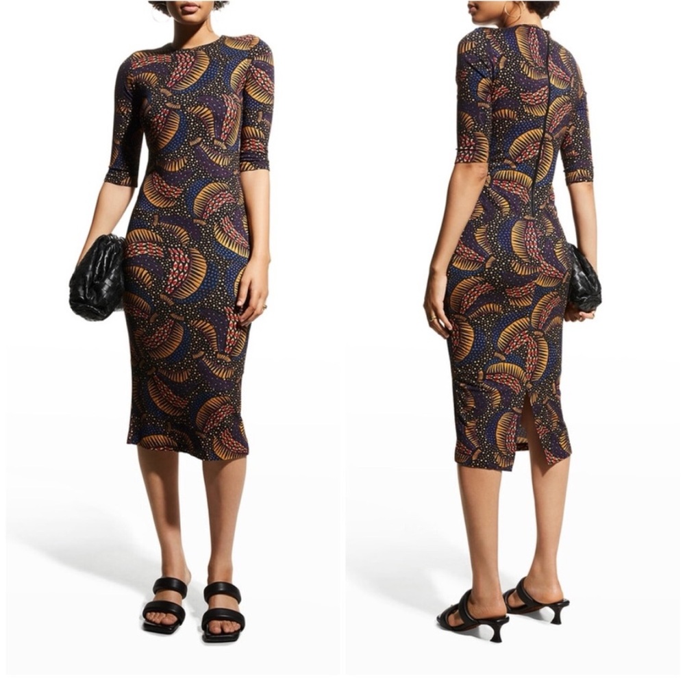 FARM RIO black wild bananas jersey dress